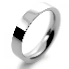 Flat Court Very Heavy -  4mm Platinum Wedding Ring 